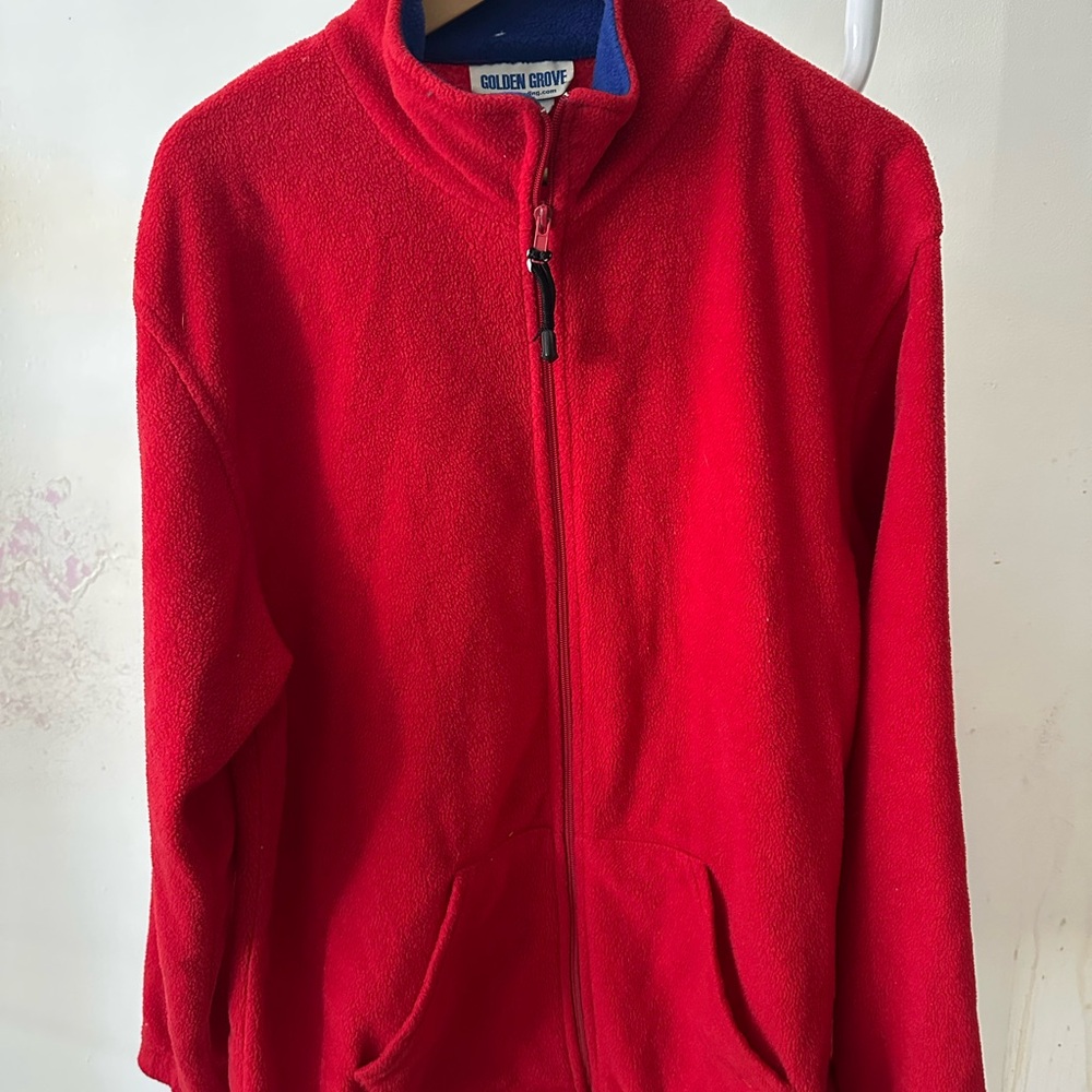 Men's Red Zip Up Sweater